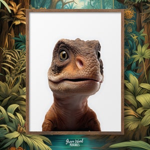 T-Rex Dinosaur Poster, Dinosaur Nursery Decor, Dinosaur Baby Poster, Printable Poster, Trannosaurus Rex Dinosaur Baby Shower Decorations