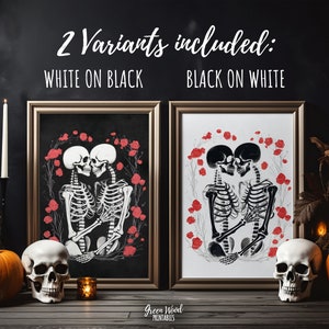 Halloween Wandkunst Set, Halloween Party Wanddekor, Geister Disco, druckbare Wandkunst Halloween Dekoration, Skelett Dekor Indoor imagen 5
