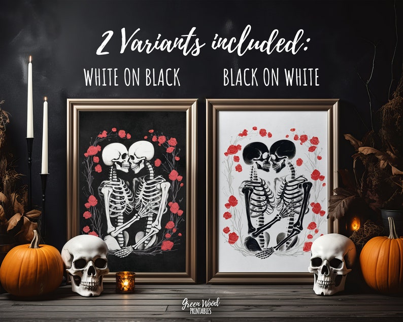 Halloween Wandkunst Set, Halloween Party Wanddekor, Geister Disco, druckbare Wandkunst Halloween Dekoration, Skelett Dekor Indoor imagen 5