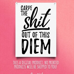 Digitaldruck Carpe Diem Nutze Tag motivierende Poster Carpe Diem druckbare Wohnkultur Wall Art Carpe die Scheiße aus dieser Diem-Druck image 3