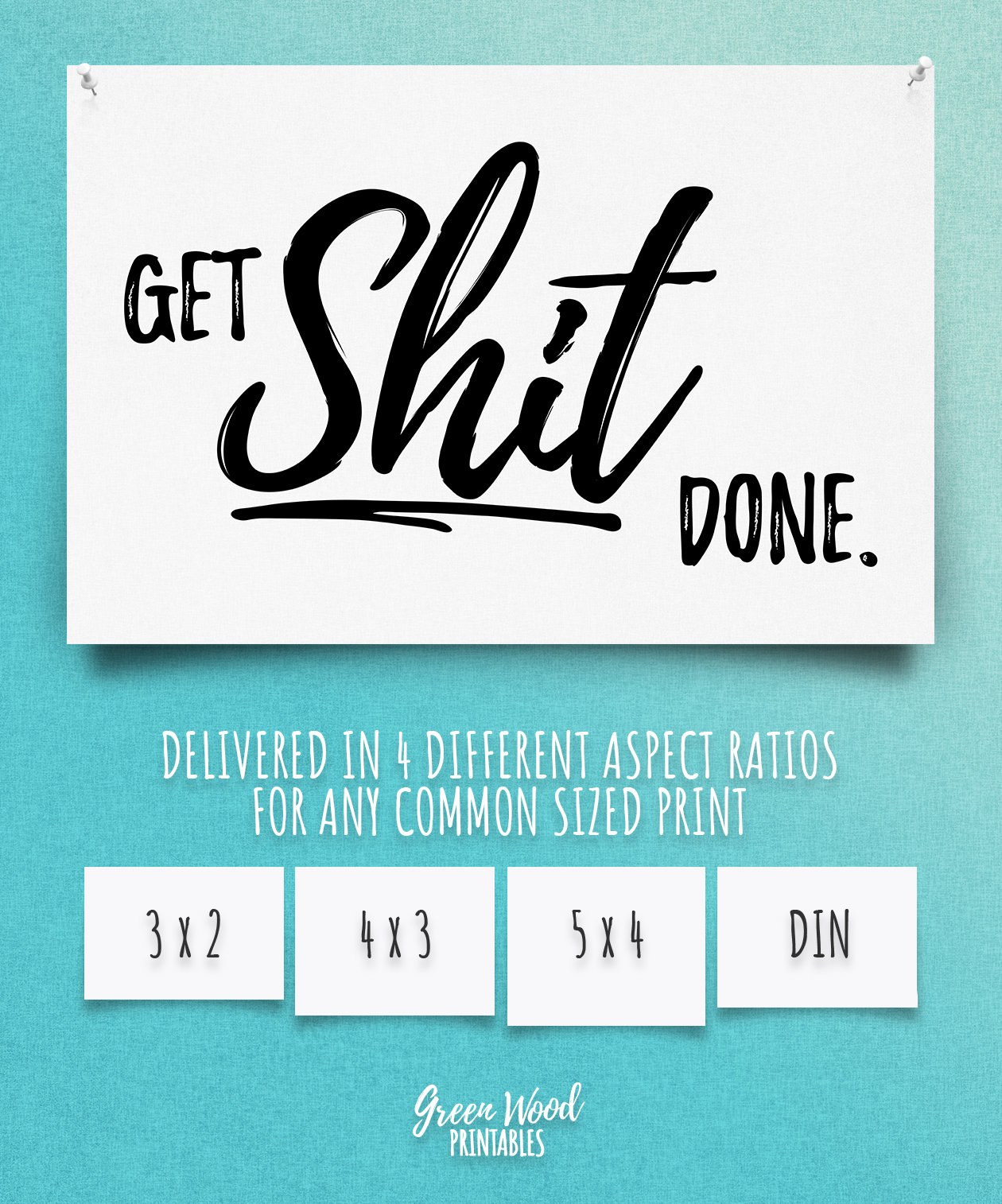 Get Shit Done Printable Motivational Poster Printable Office Decor ...