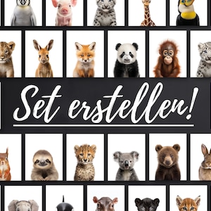 Kinderzimmer Poster Tiere, Geschenk zur Geburt, Kinderzimmerdeko, Waldtiere Poster, Download Bilder Junge und Mädchen, Babyzimmer Deko Set