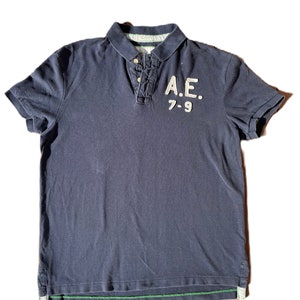 Y2K Navy Blue American Eagle Athletic Fit Polo