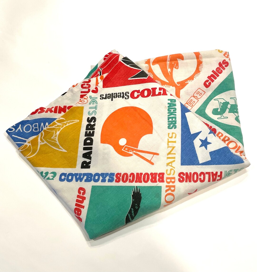 Vintage 1970's NFL Football Team Name and Logo Twin Sheet Etsy