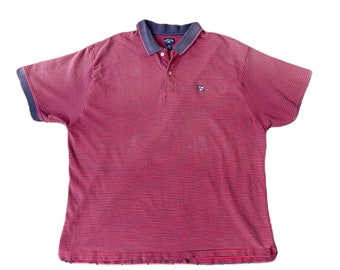 90's Vintage Faded U.S. Polo Assn. Red and Navy Striped Polo 4X