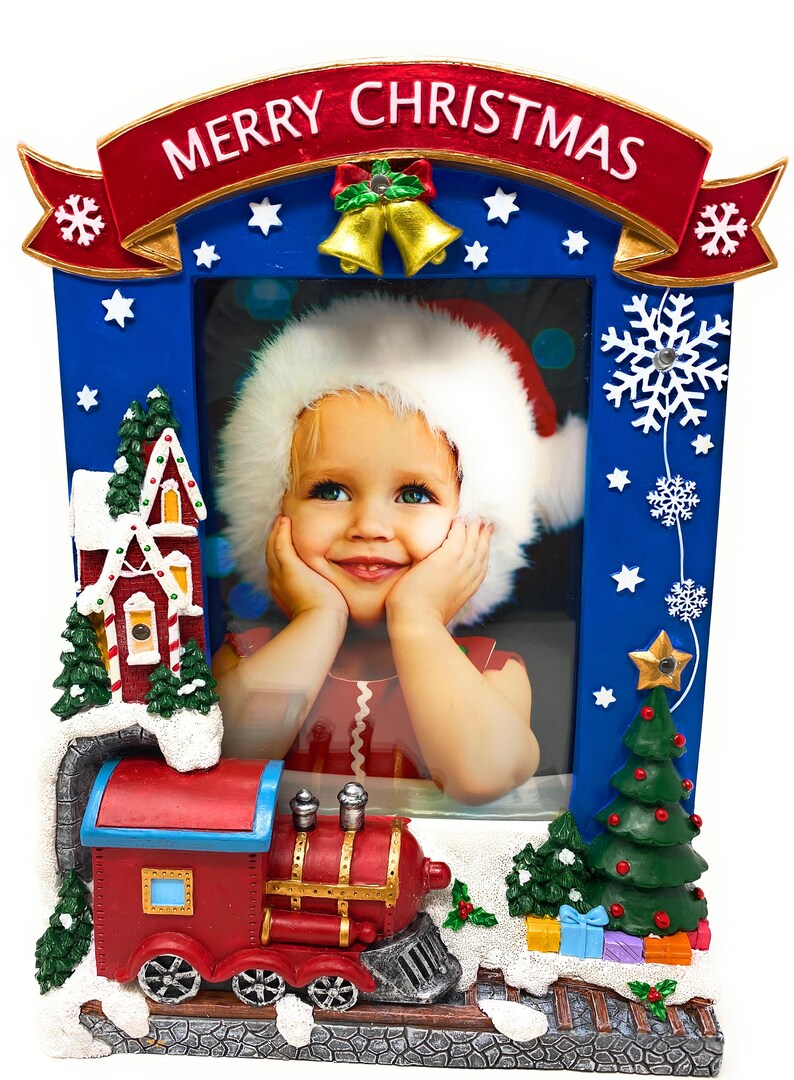Christmas Train Picture Frame 5x7 Photo Frames Light up Pictures Xmas