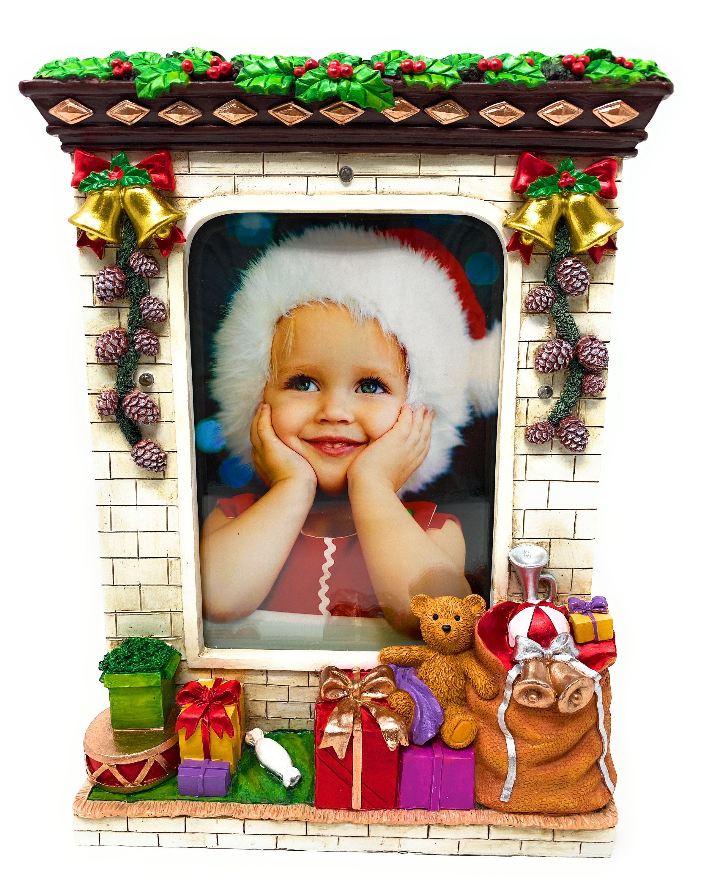 Christmas Picture Frame 5x7 Photo Frames Light up Pictures Xmas Holiday Seasonal Large Resin LED