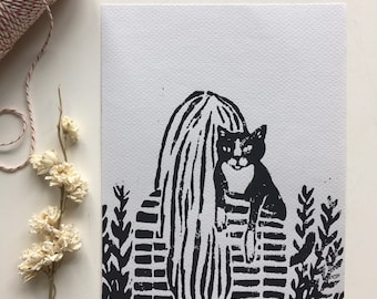 Cat love// illustration// linonede// handmade// original// a5