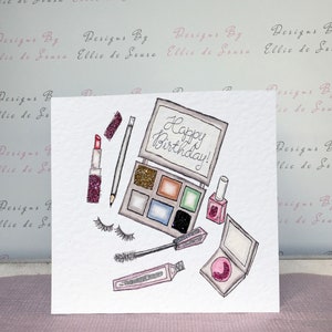 Happy Birthday Makeup Card | Etsy