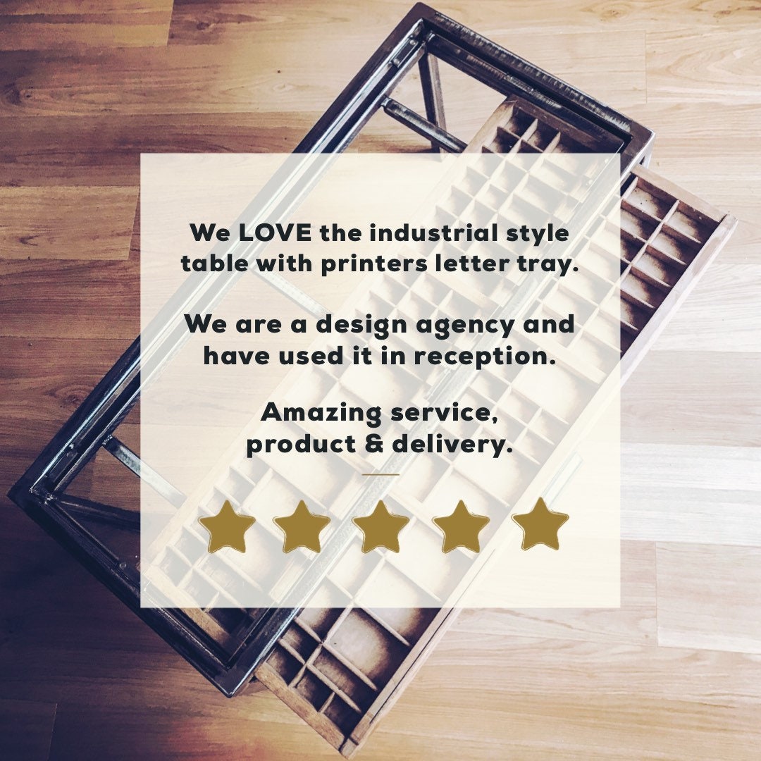 Printers Tray Coffee Table Handmade Industrial Design Statement