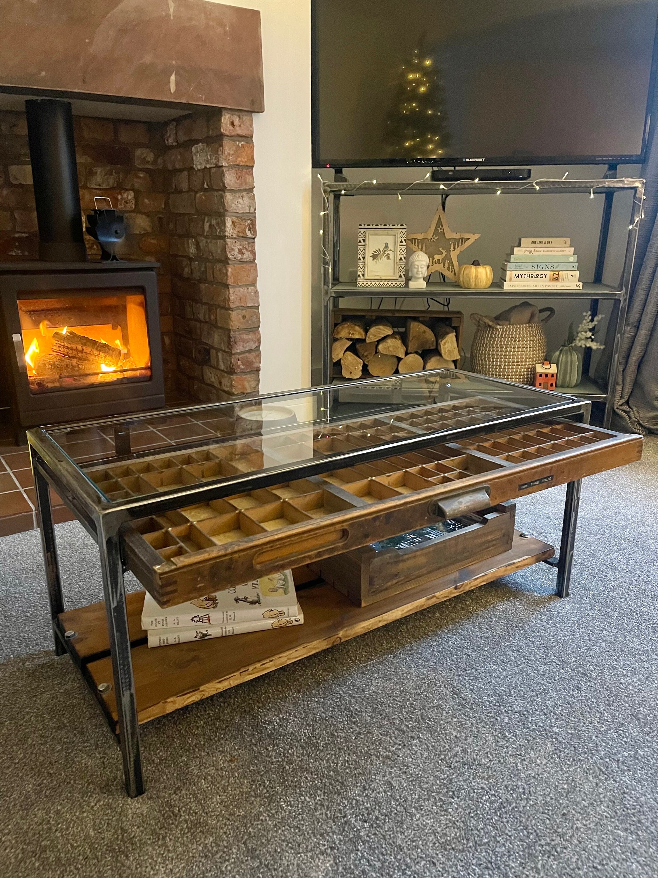 Printers Tray Coffee Table Handmade Industrial Design Statement