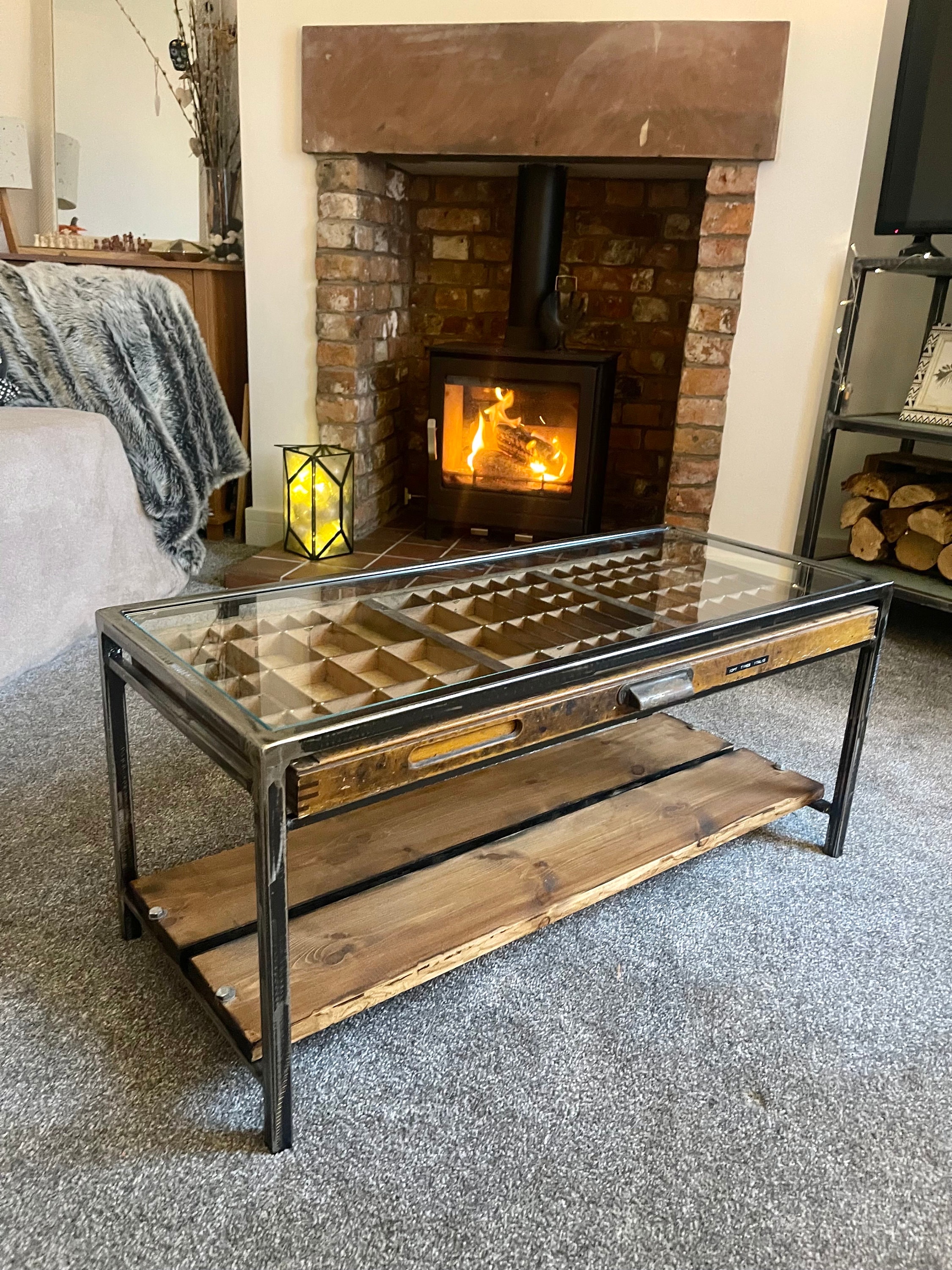 Printers Tray Coffee Table Handmade Industrial Design Statement