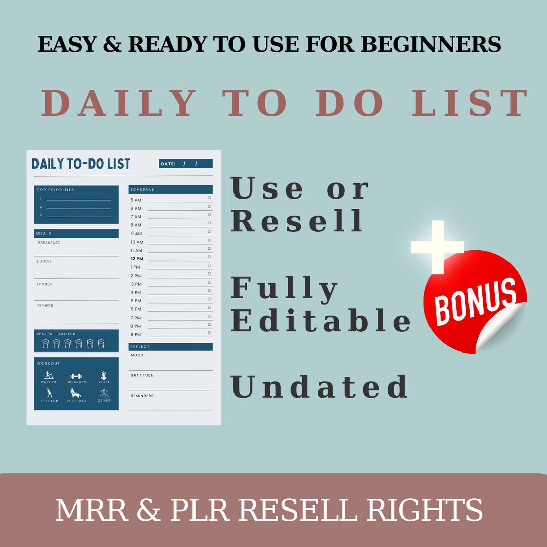 Minimal to Do List, Simple Task List Template, Printable and Fillable ...