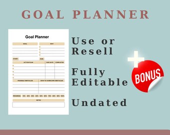 SMART Goal Planner Kit: Goodnotes Compatible, PLR Resell Rights (Digital Planner)