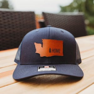 Washington State Leather Patch Hat