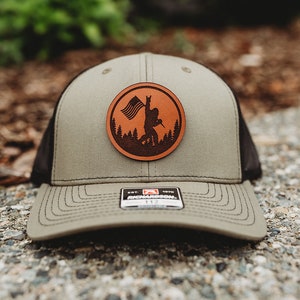 Sasquatch Leather Patch Hat