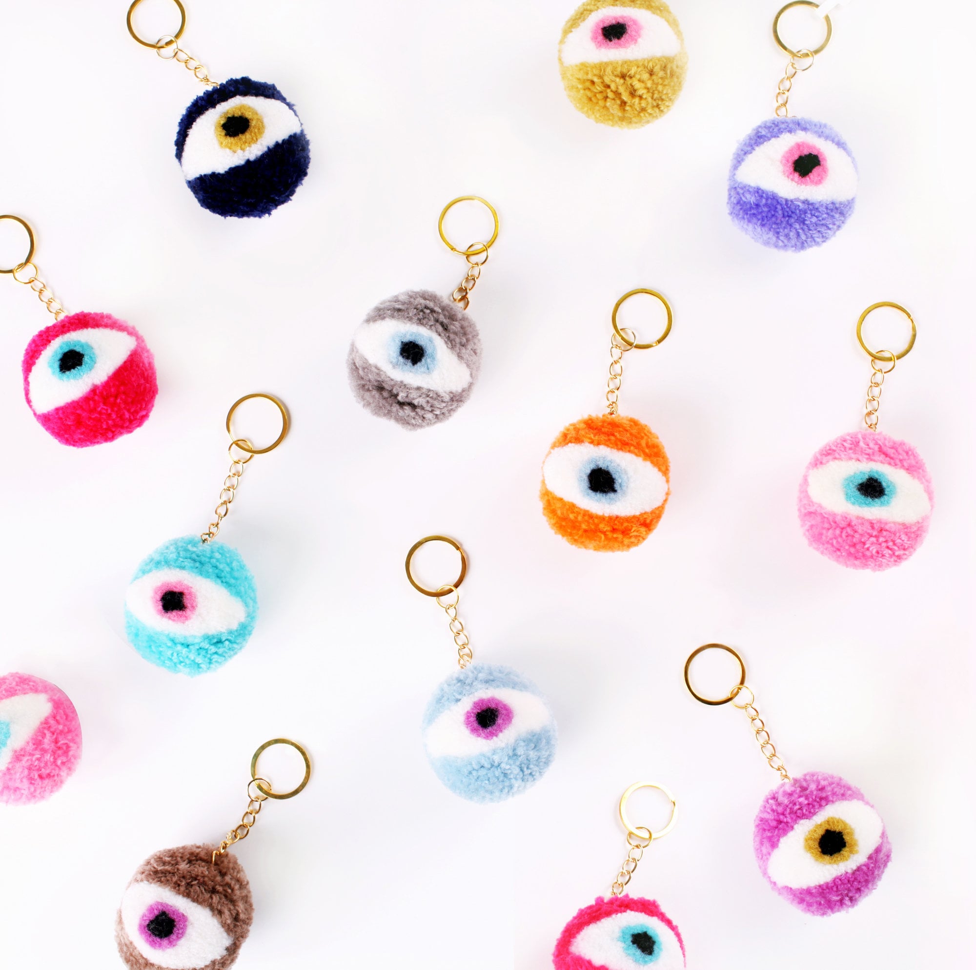 Eyeball Keychains Eyeball Keyring Evil Eyes Charm Unique Gift Etsy