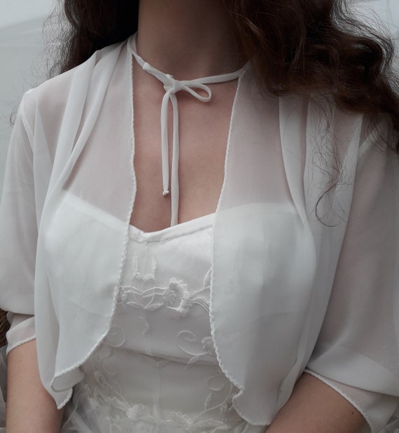 Sheer white bolero cheap