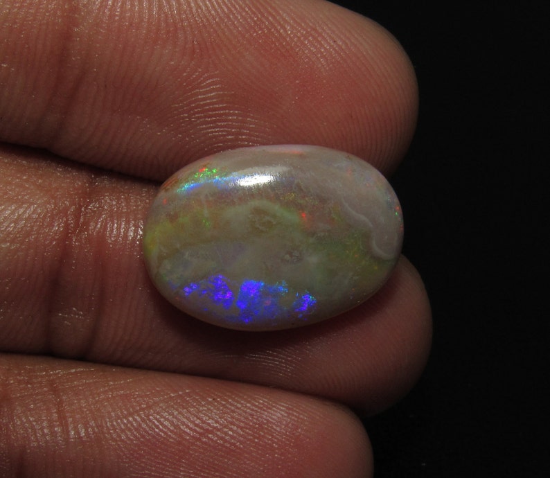 100/%Natural Australian Opal Gemstone Very Nice Oval Shape Multi Fire Cabochon Loose Gemstone Size Approx 18MM X 12.5MM X 5MM