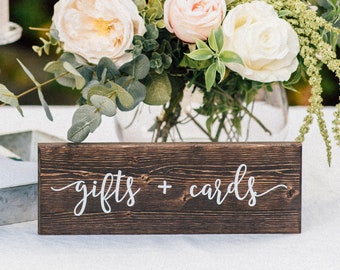 Gifts and Cards Sign - Wedding Wooden Sign - Rustic Table Decor - Wedding Table Centerpiece