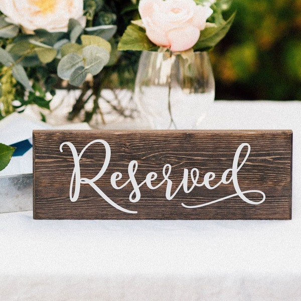 Reserved Sign - Wedding Wooden Sign - Rustic Table Decor - Wedding Table Centerpiece