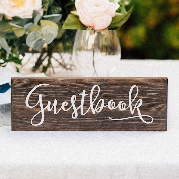 Guestbook Sign - Wedding Wooden Sign - Rustic Table Decor - Wedding Table Centerpiece