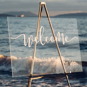 Wedding Welcome Sign - Clear Acrylic Wedding Sign - Modern Wedding Decor