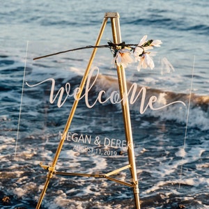 Wedding Welcome Sign - Clear Acrylic Wedding Sign - Modern Wedding Decor