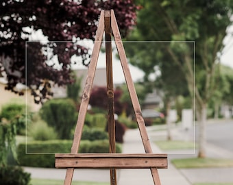 Standing Floor Easel, Rustic Display for Wedding Welcome Sign, Portable  Large Photo Easel Stand, Natural, Canvas, Heavy Weight Wood Easel 