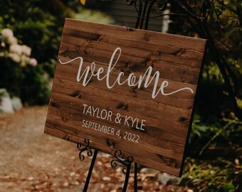 Wedding Welcome Sign - Wood Wedding Sign - Rustic Wedding Decor