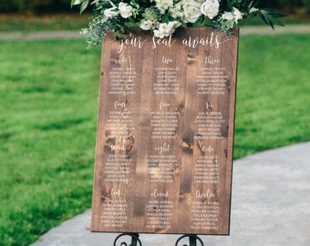 seating chart design Personalized Seating Chart - Wood Wedding Sign
