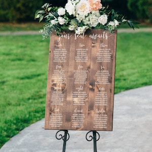 Personalized Seating Chart Wood Wedding Sign image 1