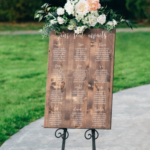 Personalized Seating Chart - Wood Wedding Sign