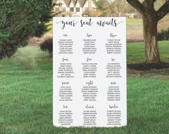 Wedding Seating Chart - Personalized Seating Chart Sign - A Frame Sign