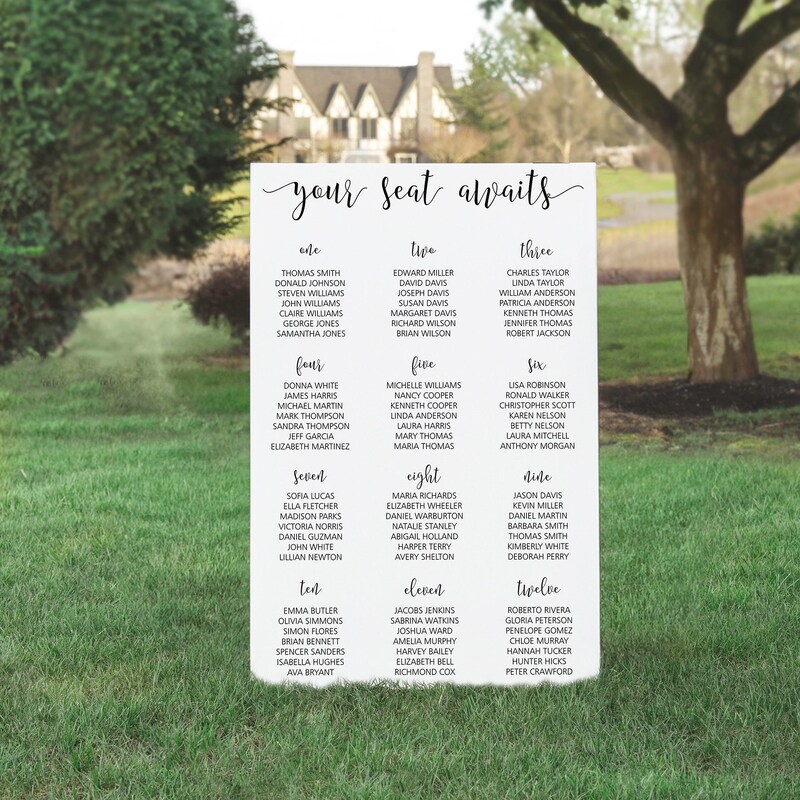 Seating Chart Frame Etsy
