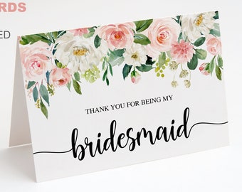 Bridesmaid Thank You Cards - Bridesmaid Proposal Cards - Wedding Thank You Cards - Maid of Honor - Matron of Honor - Bridesmaid