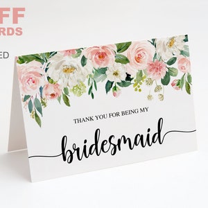 Bridesmaid Thank You Cards - Bridesmaid Proposal Cards - Wedding Thank You Cards - Maid of Honor - Matron of Honor - Bridesmaid