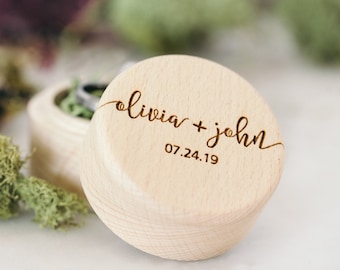 Personalized Ring Box - Ring Bearer Box - Custom Wooden Ring Box - Engraved