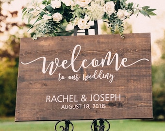 Wedding Welcome Sign - Welcome to our Wedding - Wood Wedding Sign - Rustic Wedding Decor