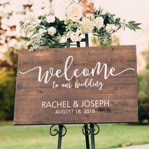 Wedding Welcome Sign - Welcome to our Wedding - Wood Wedding Sign - Rustic Wedding Decor