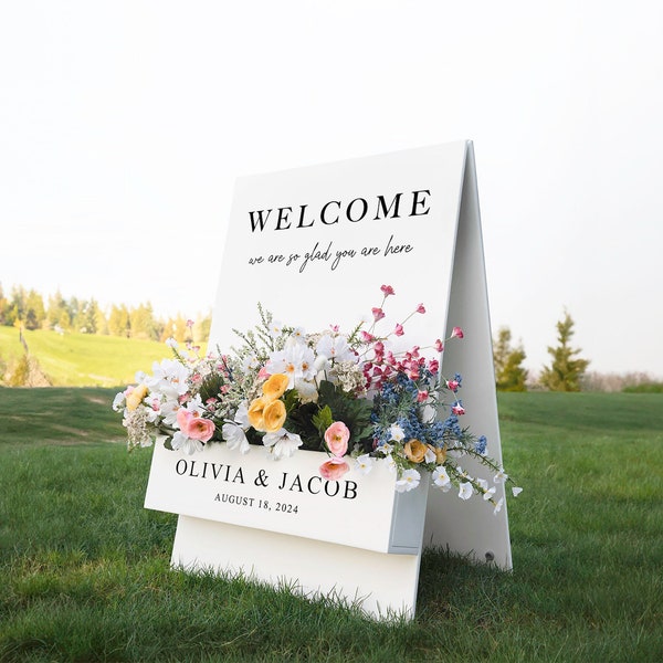 Flower Box Welcome Sign - Wedding Welcome Sign - Personalized Decor