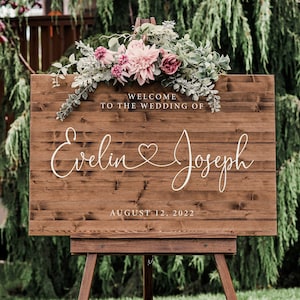 Wedding Welcome Sign - Wood Wedding Sign - Rustic Wedding Decor - Easel for sign #WWS2202