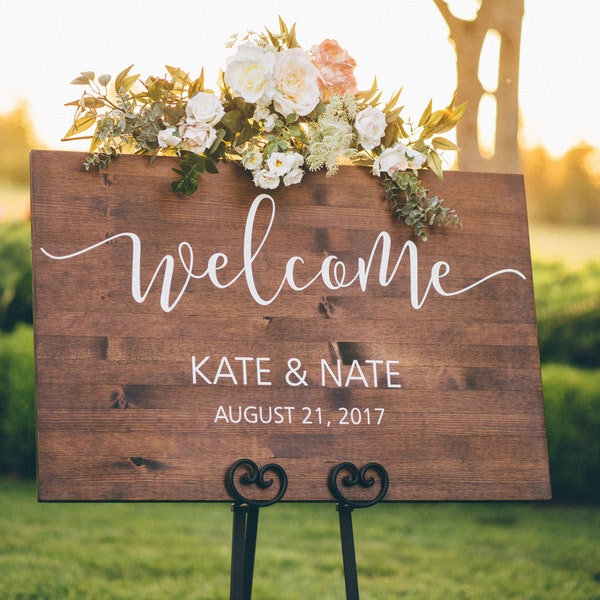 Wedding Welcome Sign - Wood Wedding Sign - Rustic Wedding Decor