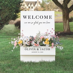 Flower Box Welcome Sign Wedding Welcome Sign Personalized Decor image 1