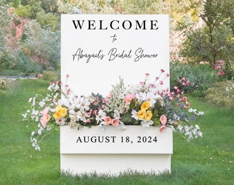 Bridal Shower Welcome Sign Flower Box Sign  - Personalized Decor #FBS03