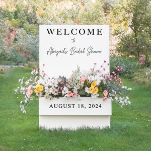 Bridal Shower Welcome Sign Flower Box Sign  - Personalized Decor #FBS03