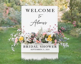 Flower Box Bridal Shower Welcome Sign - Personalized Decor #FBS05