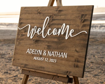 Wedding Welcome Sign - Wood Wedding Sign - Rustic Wedding Decor