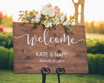 Wedding Welcome Sign - Wood Wedding Sign - Rustic Wedding Decor