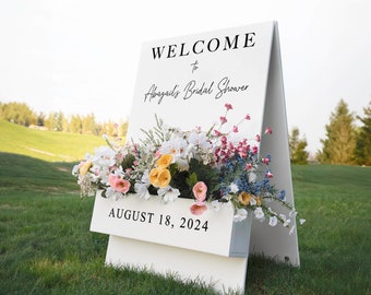 Flower Box Bridal Shower Welcome Sign - Personalized Decor #FBS03